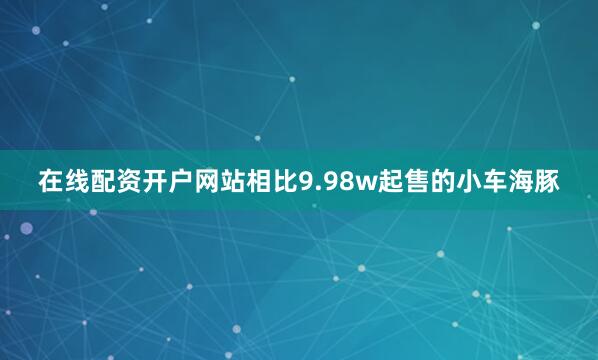 在线配资开户网站相比9.98w起售的小车海豚